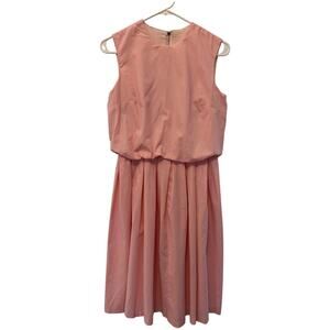 Vintage OOAK pink & white polka dot bubble hem dress medium